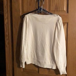LOFT Ivory Boat Neck Sweater Women’s M